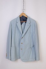 Polo Ralph Lauren Men's Light Blue Cotton Blazer Jacket Sz 46R Made in Portugal