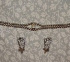 La Rel Vintage Rhinestone Bracelet Clip On Earring Set Silver Tone Bridal Formal — photo 1