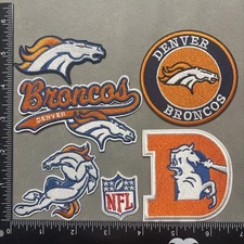 LOT OF 6 DENVER BRONCOS IRON ON EMBROIDERED PATCH