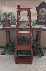 Vintage 38" Unique Shelf Stand Wood 5 Tier Farmhouse Cottagecore Rustic Decor — photo 1