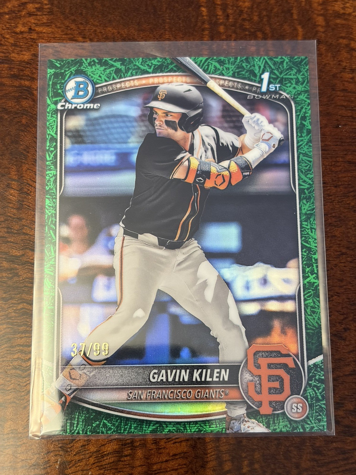 2025 Bowman Draft Gavin Kilen Chrome Green Grass Refractor 1st #/99 Giants