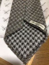 Cravatta Francesco Marino Napoli lana seta Italia pied de poule larghezza 9,5 cm marrone classico