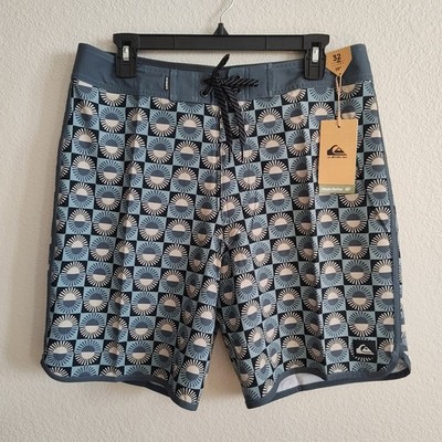 Quiksilver mens Geometric Graphic Board Shorts Blue Green Size 32
