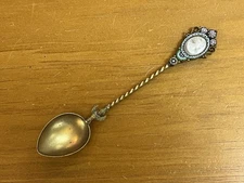 FAP Micro Mosaic Gold Tone Cameo Ornate Plated Souvenir Spoon