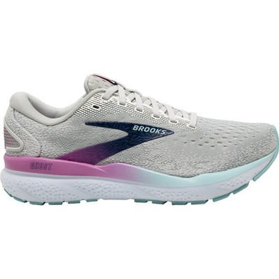 Women's Brooks Ghost 16, White/Grey/Estate Blue, 6.5 B Medium US