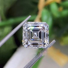 4.00 Ct Asscher Cut Certified Lab Grown CVD Diamond F Color VS2 Clarity A 