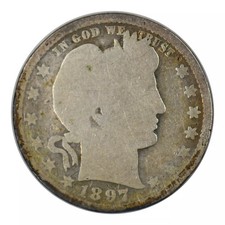 1897-O Barber Quarter About Good Condition