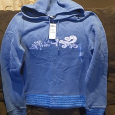 Old Navy Blue Pullover Hoodie Cotton Blend Women's Medium Surf Logo Hooded