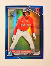 Starlyn Nunez 2024 1st Bowman Chrome BLUE REFRACTOR 145/150 Red Sox #BCP-207 T6