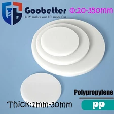 White Plastic PP Solid Disc Washers Round Gasket Pad Bushing Spacer Φ： 20-350mm