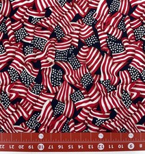 Patriotic Fabric | Made in USA Waving American Flag | Santee YARD