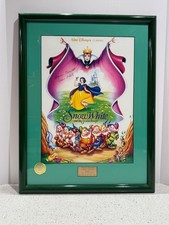 Disney SNOW WHITE SEVEN DWARVES DWARFS Lithograph PRINT Signed Framed VINTAGE LE