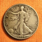 1929-D Walking Liberty Silver Half Dollar, 50C, 90%