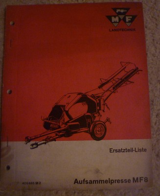 Massey Ferguson Baler MF8 Parts Catalogue