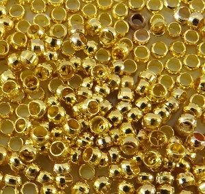 Lot de 100 Perles à Écraser /"DORÉ/" environ Ø 2 mm