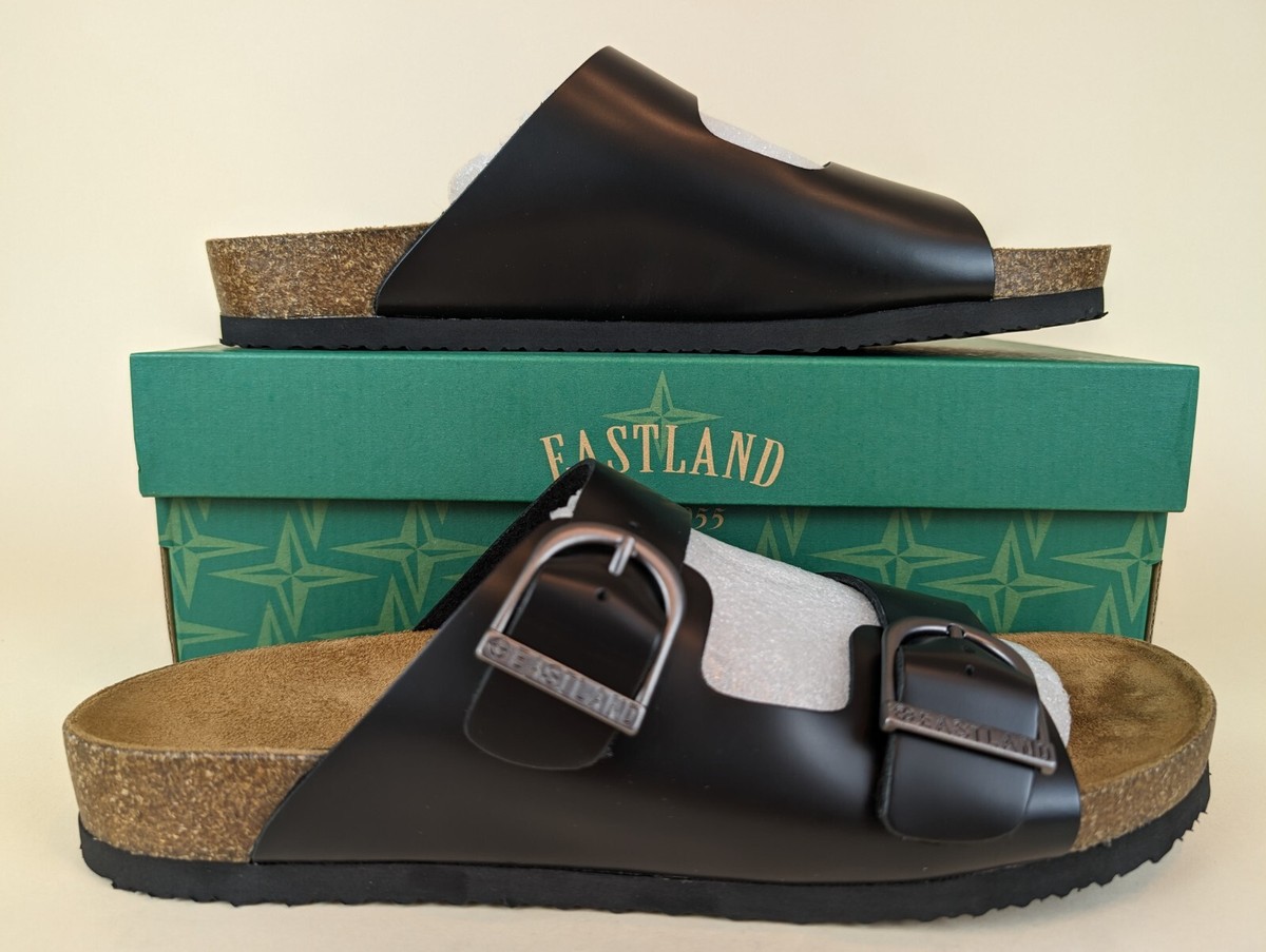 Eastland Sandals Mens 12 Cambridge Buckle Slides Black Leather Shoes Casual NEW CAMBRIDGE_M_7329_29_A.jpg?v=  main image 4