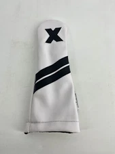 Sunfish Golf X Hybrid Headcover Solid White Two Black Stripes Rescue 133