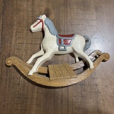 Vtg Burwood Rocking Horse Baby Nursery Wall Hanging Decor 80's Made in USA EUC