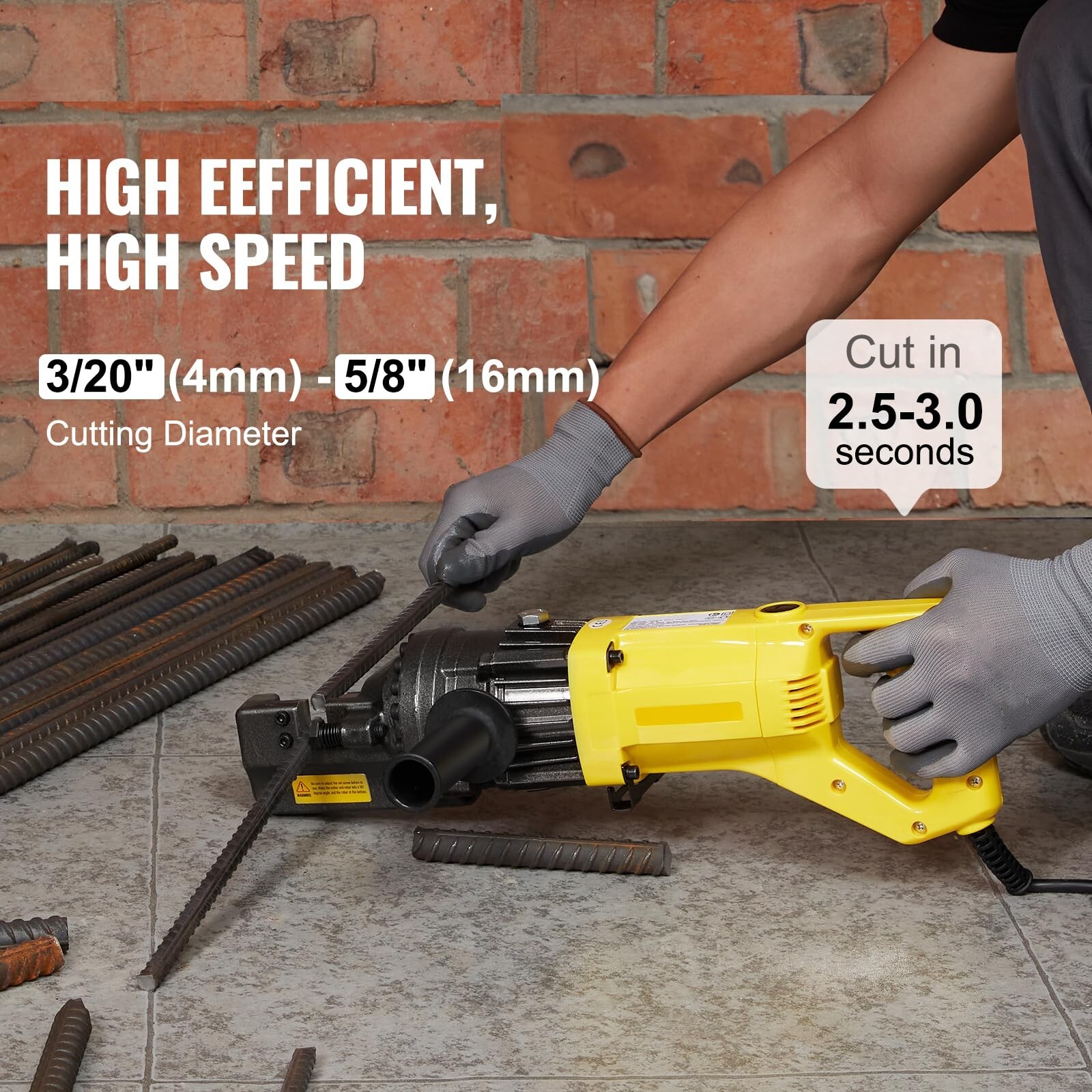 Happybuy Electric Hydraulic Rebar Cutter,900W Portable Electric Rebar