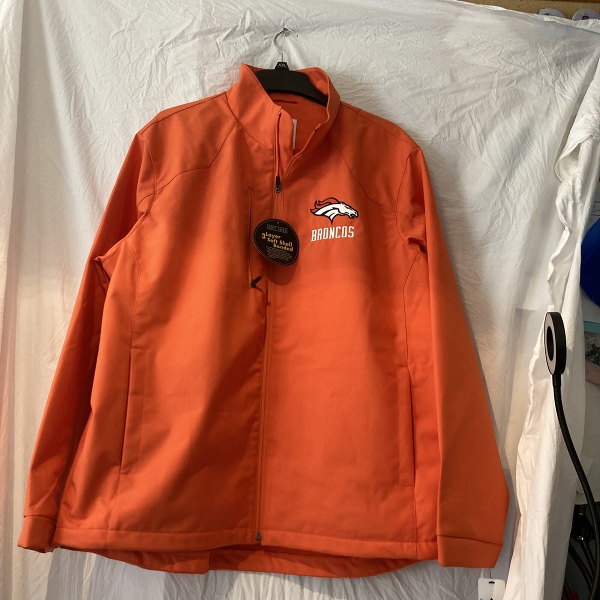 NFL Team Apparel Denver Broncos Orange Soft Shell Coat XXL T1