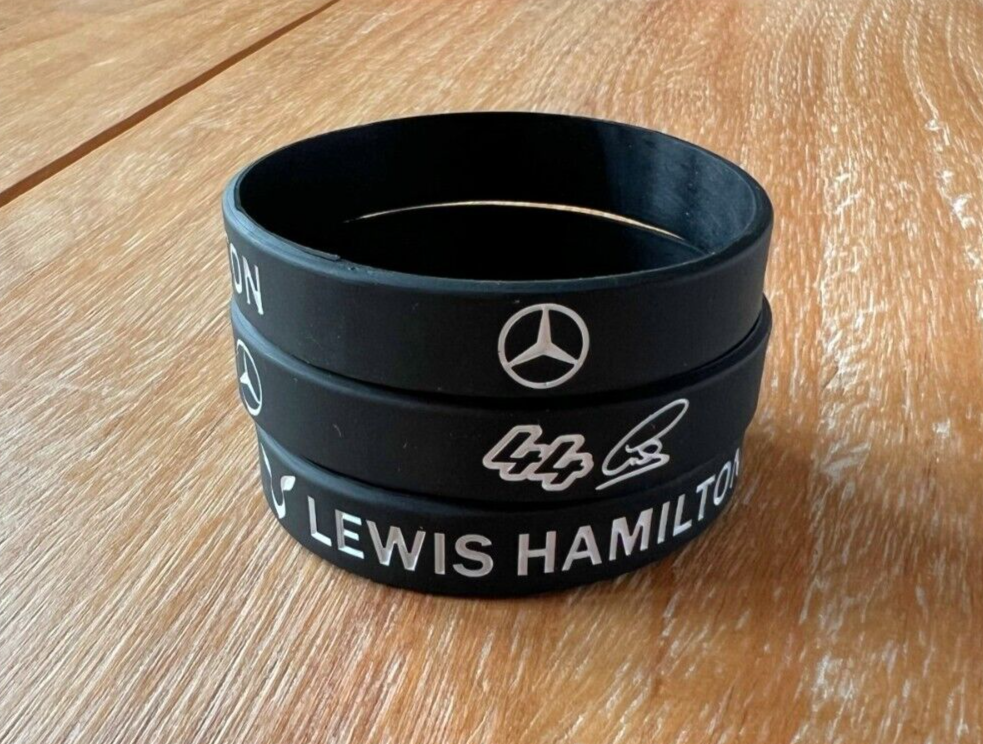 Lewis Hamilton F1 Driver Inspired Rubber Wristband, Mercedes, Team
