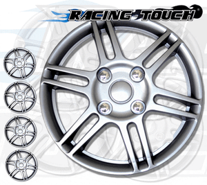 Wheel Cover Replacement Hubcaps 14/" Inch Metallic Silver Hub Cap 4pcs Set #004