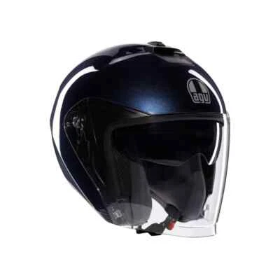 Casque Moto Jet AGV Irides E2206 Mono Profond Bleu Taille XL - Photo 1/4