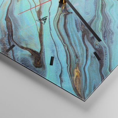Horloge Murale En Verre ARTTOR – 40x40cm – Silencieuse – Abstraction Nature