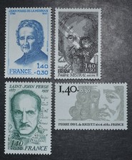 Lot de 4 timbres de France neufs** n°2097 à 2100 Personnages célèbres de 1981