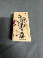 Stamp Up Tulip Flower Rubber Stamp Wood Mount Rb-40 199