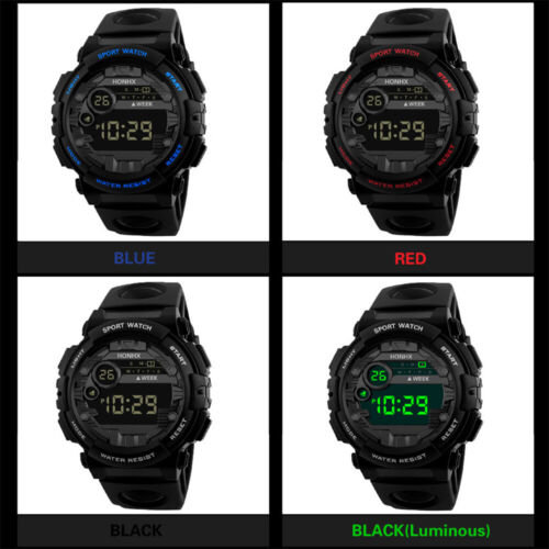Mens Watches Black Military Style Army Walking Sport Digital Watch Waterproof UK - Picture 2 of 13