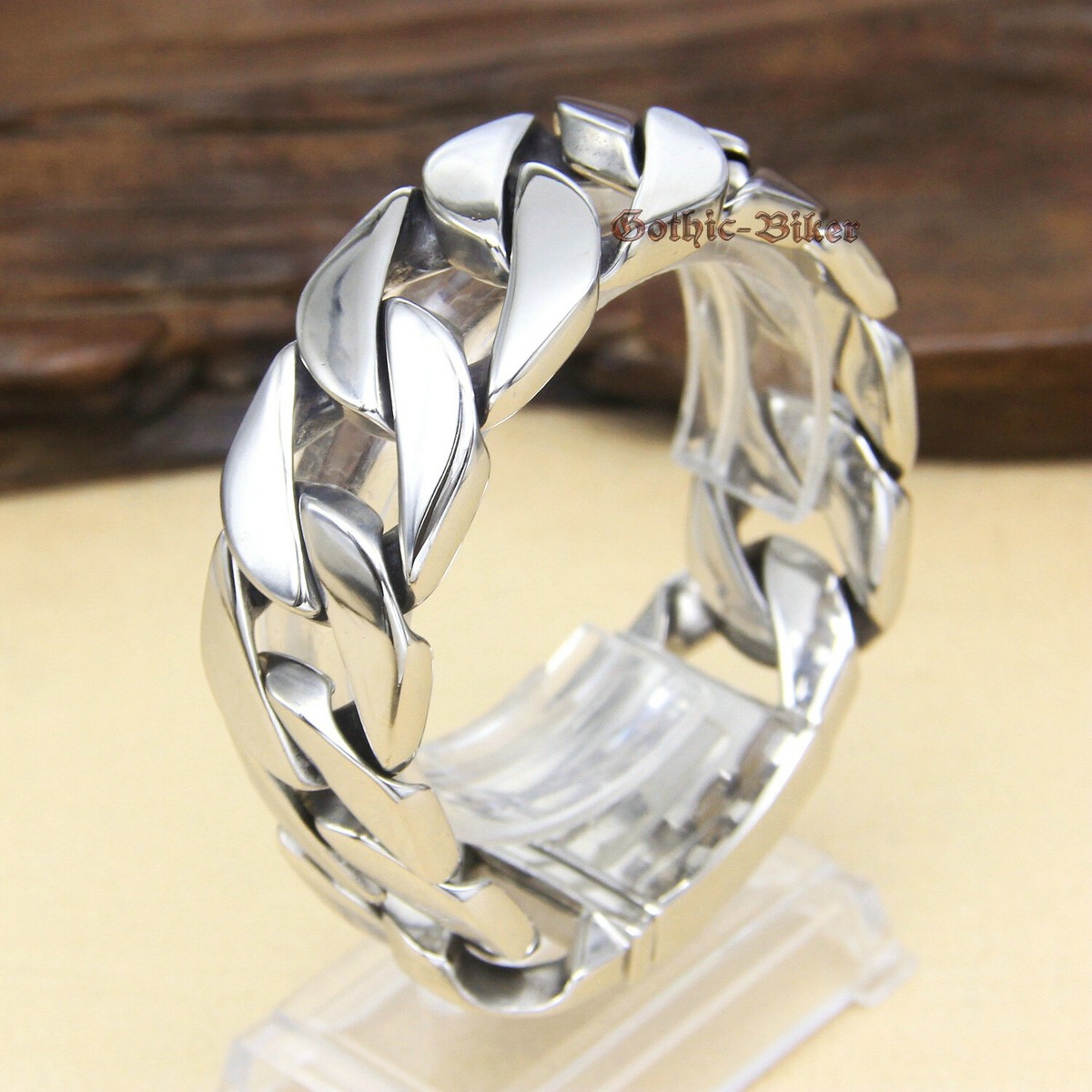 Men's Heavy Chunky Curb Cuban Link Bracelet Stainless Steel Silver