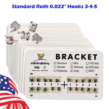 Dental Orthodontic Brackets Braces Standard Roth .022 Hooks 3-4-5 FDA CE