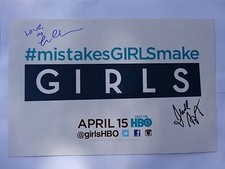 LENA DUNHAM JUDD APATOW SIGNED HBO GIRLS SEASON 1 AUTOGRAPHED POSTER RARE HTF