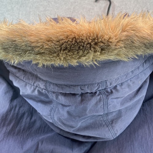 L.L. Bean Baxter State Parka Mens Large Blue Goose Down Jacket Faux Fur Hood - Picture 9 of 20