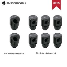 Barrowch 6pcs 90 Rotary Adapter 2pcs 45 Rotary Adapter G1/4" With Smooth Surface