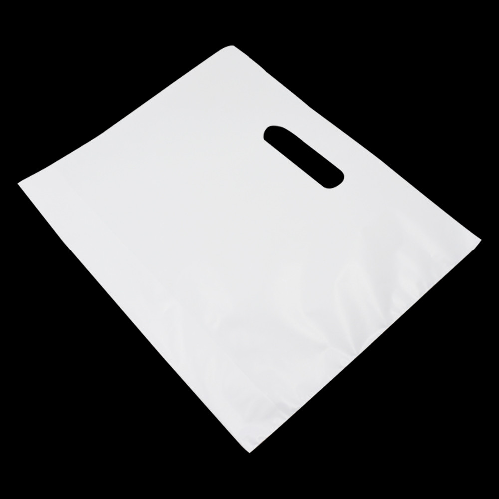 ️ White Gift Bags Plastic Shopping Bags With Handle For Boutique