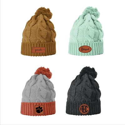 Richardson Chunk Twist Beanie Cap with cuff and pom