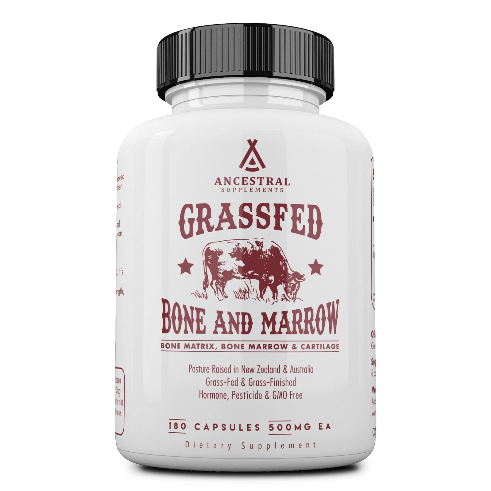 Grass Fed Beef Bone and Marrow Supplement, 3000mg, Skin, Oral Health, and Joi...