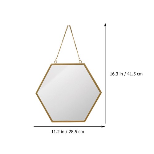 Moderne Metall Wand Hängen Kosmetik Spiegel Hexagon Hängen Spiegel - Bild 2 von 12