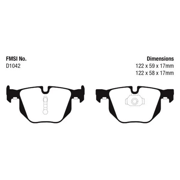 Pastillas de freno traseras EBC DP42009R Yellowstuff para BMW X5 2009-2017 Foto 4 de 4