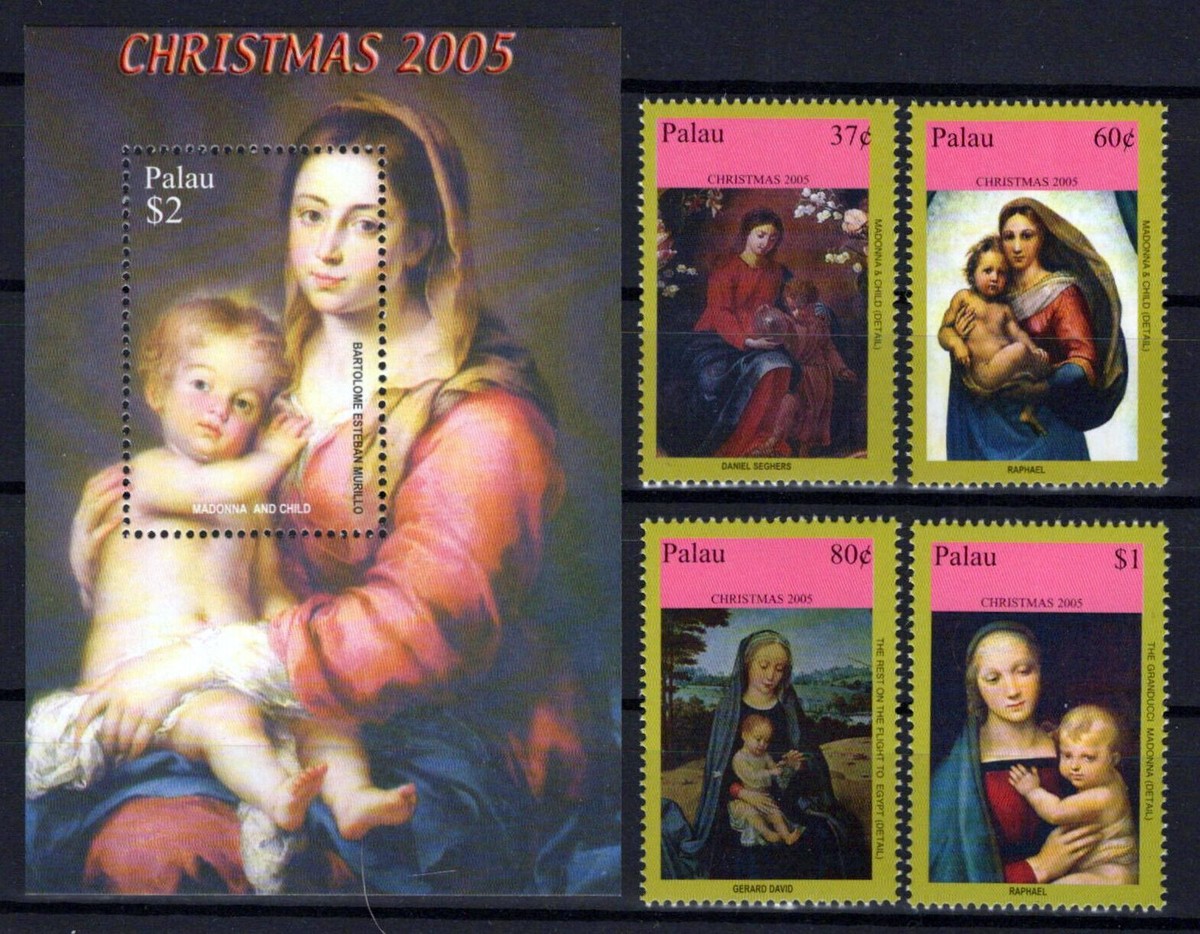 Palau 845-849 MNH Christmas Paintings Madonna & Child ZAYIX
