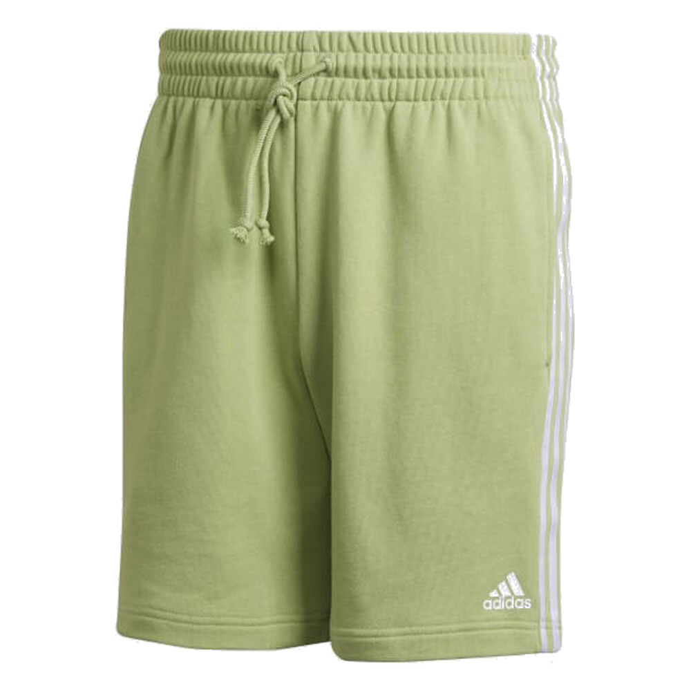 Мужские шорты из хлопка в 3 полосы Adidas Mens Grow Positivity, Волшебный лайм/Белый