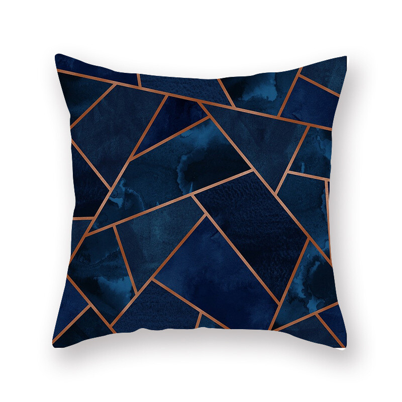 Navy Blue Cushion Cover Home Decorative Abstract Lounge Cushion Cover