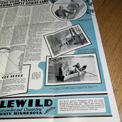 1929 Camp Idlewild, folleto del condado de Marcell Itasca Minnesota - Imagen 7 de 10