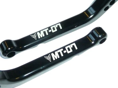 Yamaha MT-07 2014-2024 Long Noir Leviers Frein Embrayage Set Course Piste Gravés - Photo 1/4
