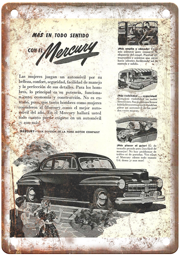 Vintage 1947 Mercury Coupe Ad Retro Look Metal Sign A6678