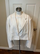 Abercrombie & Fitch White Tweed Cropped Blaze...