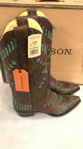 Stetson Madeline Size 8.5 M Women's Leather Western Boots Brown 12-021-6105-0926 - Picture 2 of 6