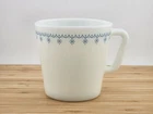 Vintage Pyrex Blue Snowflake Garland Coffee Cup Mug #1410: 8oz, Milk Glass ☕